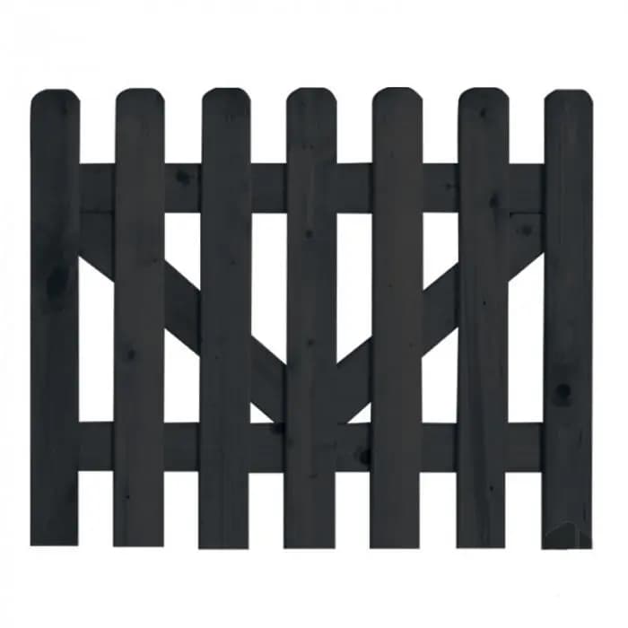 Tuinpoort Vuren Zwart Gelakt - 180 x 80 cm - Geschaafd