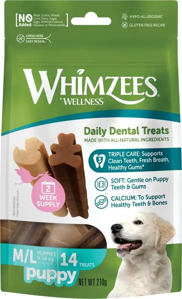 Whimzees Dental Sticks puppy 14 stuks M/L