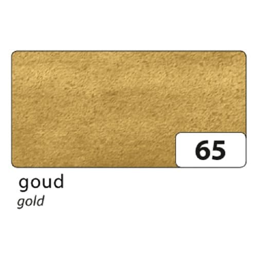 Zijdevloeipapier folia 50x70cm 20gr nr65 goud 5 Vel