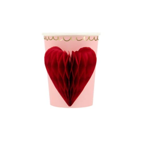 Meri meri valentijnsdag - bekertjes papier à 8 stuks, papieren hart
