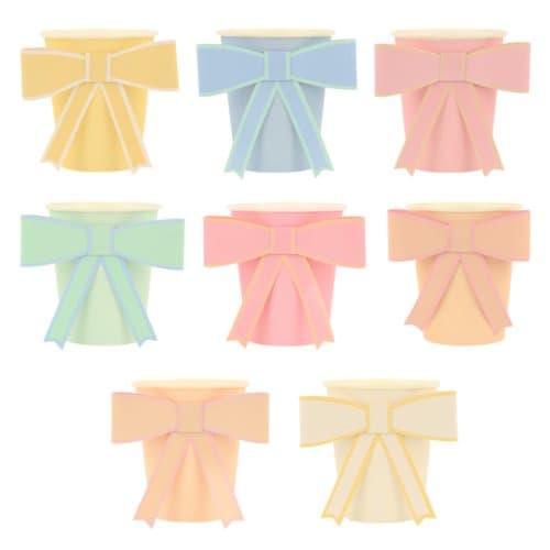Meri meri valentijnsdag - bekertjes papier à 8 stuks, pastel strik