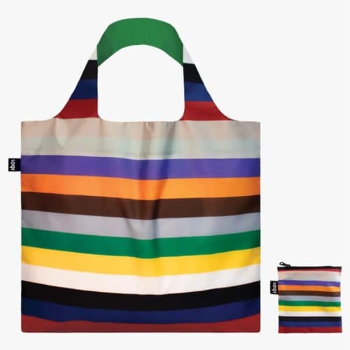Loqi opvouwbare tas - lottery stripes gerecycled