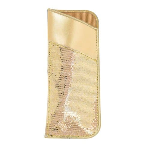 Bien moves brillenkoker metallic goud met glitter
