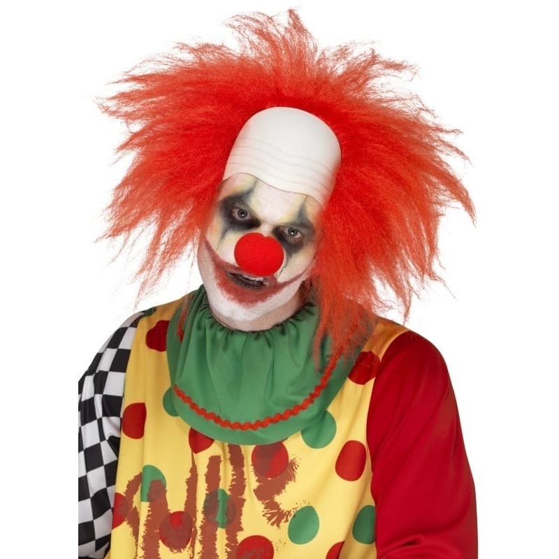 Clown pruik rood voor volwassenen