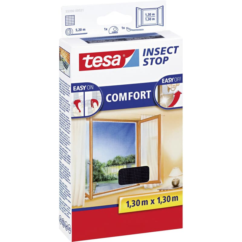 3x Tesa vliegenhor/insectenhor zwart 1,3 x 1,3 meter