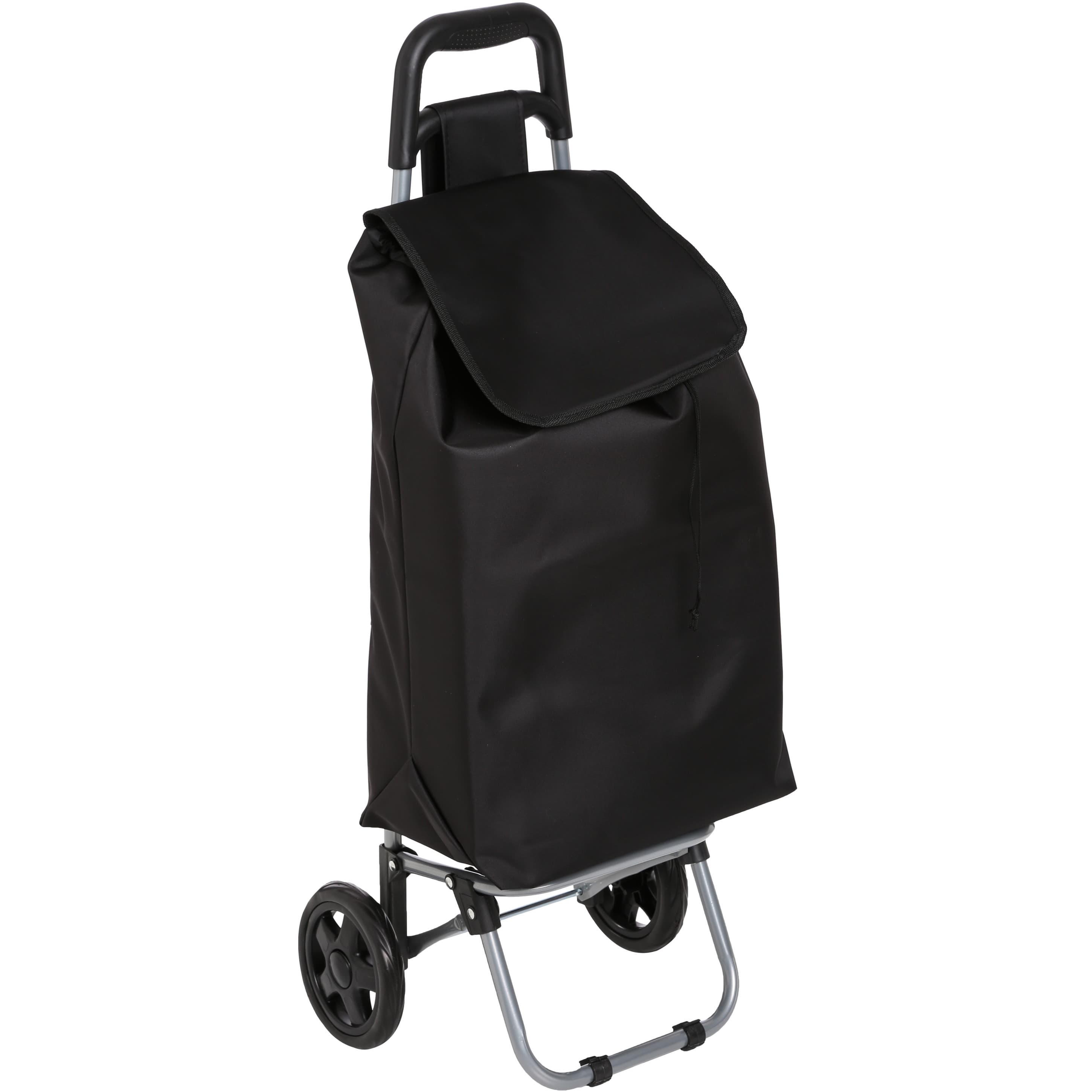 5Five Boodschappen trolley tas - inhoud 30 liter - zwart - met wielen -