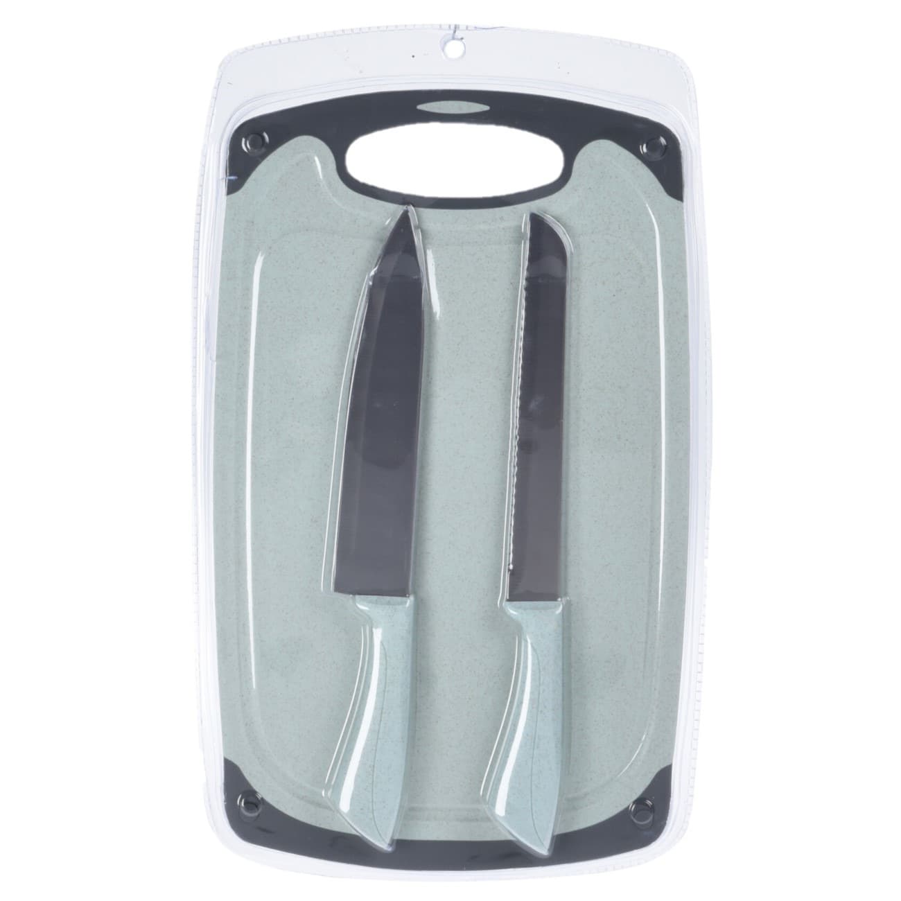 Excellent Houseware Keuken messen set - met snijplank - groen -