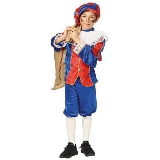 Faram Pietenpak roetveeg Piet - rood/blauw - kinderen 116 -