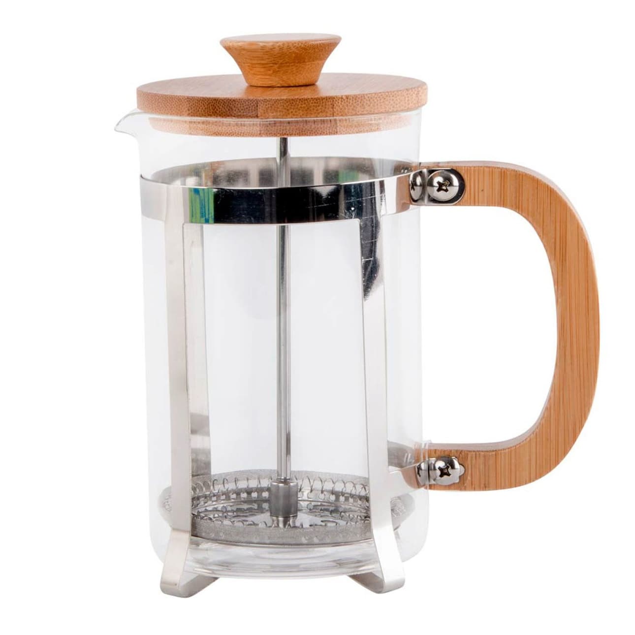 ITEM Cafetiere French Press - 600 ml - bamboe - RVS filter -
