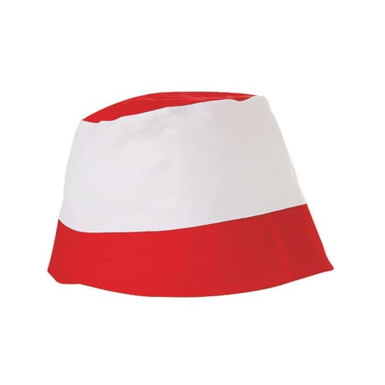 Rood met witte vissershoedjes - zonnehoedjes - voor volwassenen