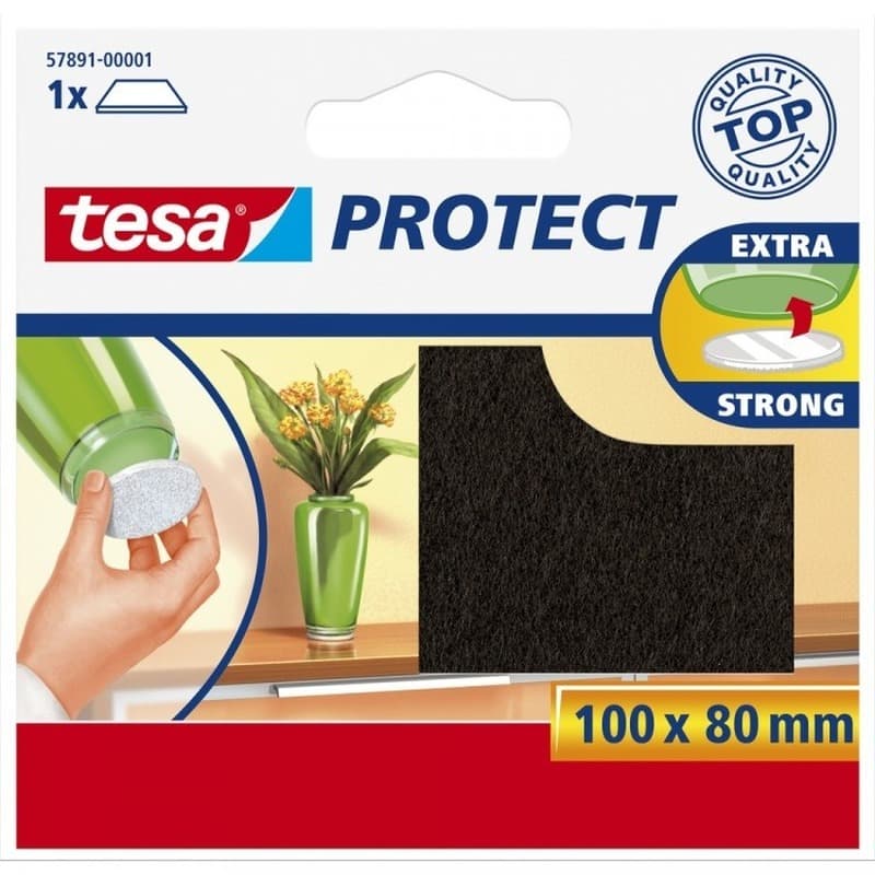 Tesa antikras meubelvilt - bruin zelfklevend - 8 x 10 cm -