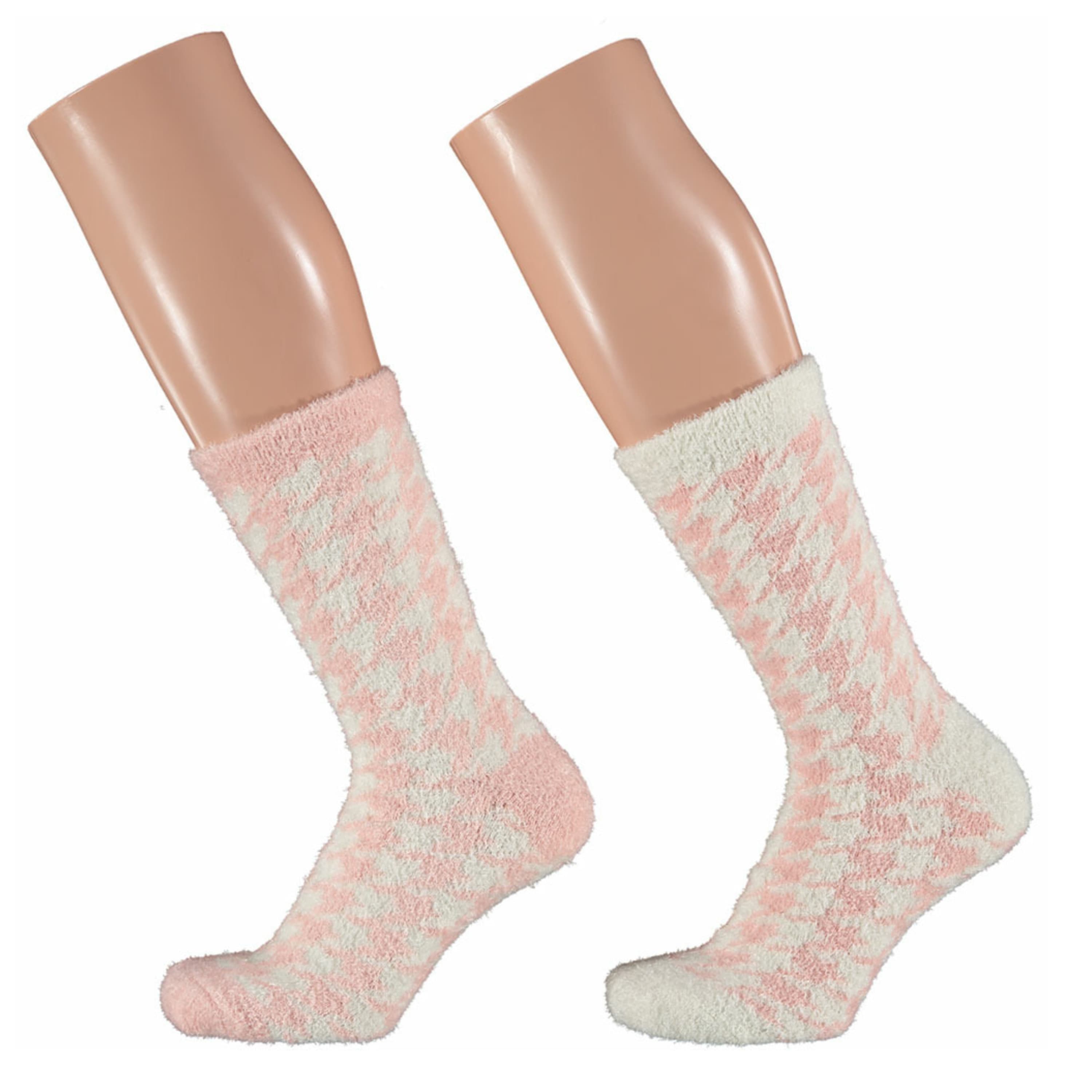 Apollo 2-Pak dames bedsokken / huissokken - roze - maat 36-41