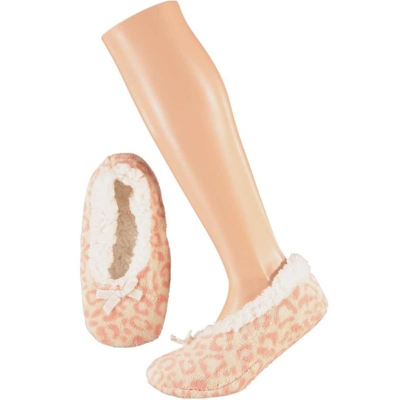 Apollo Ballerina pantoffels/sloffen dierenprint - kinderen - luipaard - roze - maat 31-33