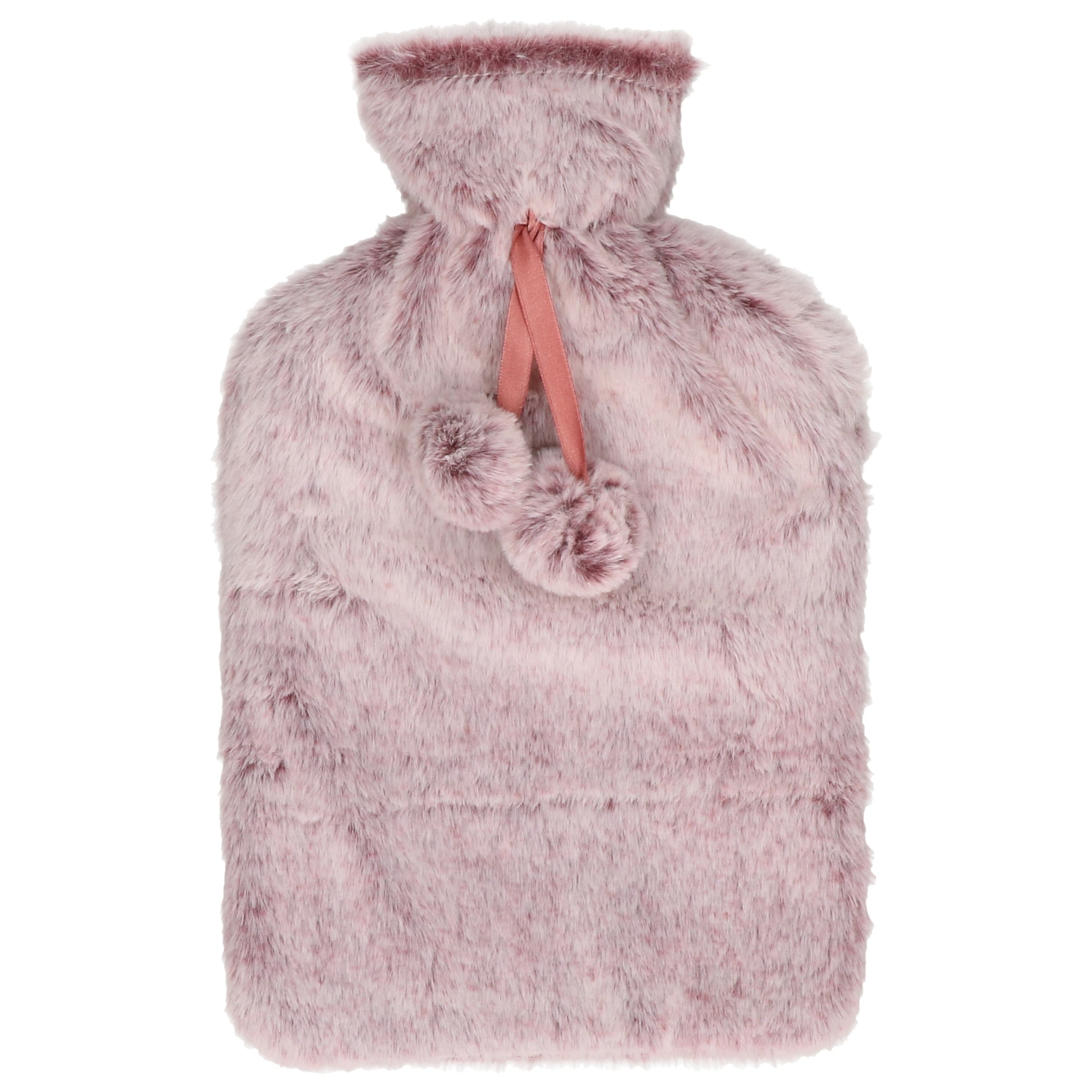 Warmwaterkruik - met zachte pluche hoes - lila paars - 2L - kruik