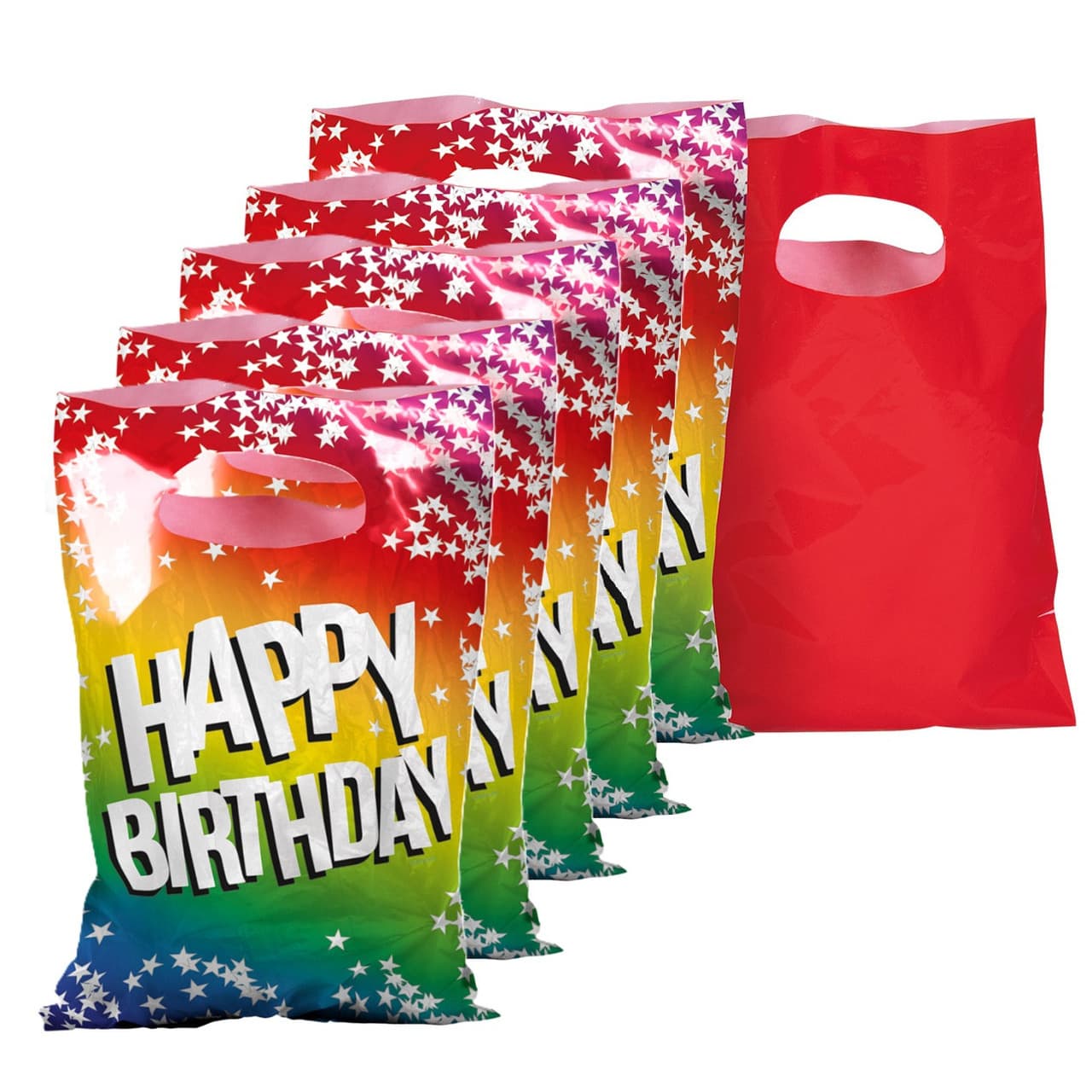 Boland Feestzakjes Happy Birthday - 6x - 23 x 15 cm - uitdeelzakjes