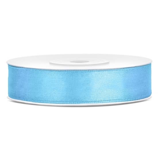 Decoratie satijn sierlint - lichtblauw - 12 mm x 25 m - Cadeaulint