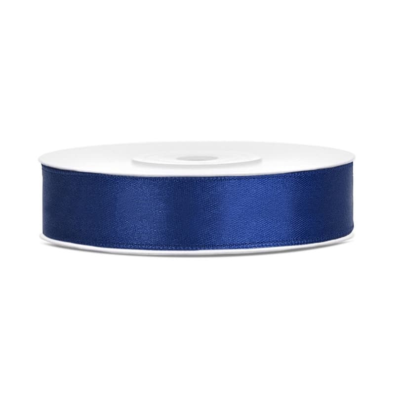 Luxe sierlint/cadeaulint - donkerblauw - 12 mm x 25 meter - satijn