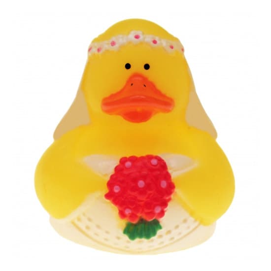 Bruid badeendje - rubber - 5 cm - Huwelijk/bruiloft cadeau