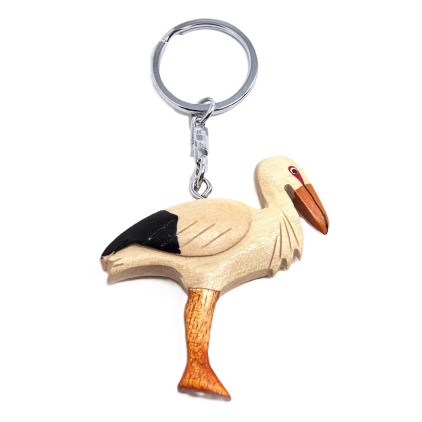 Cornelissen Ooievaar sleutelhangers - 6 cm - hout - Geboorte feest attenties - vogels - dieren