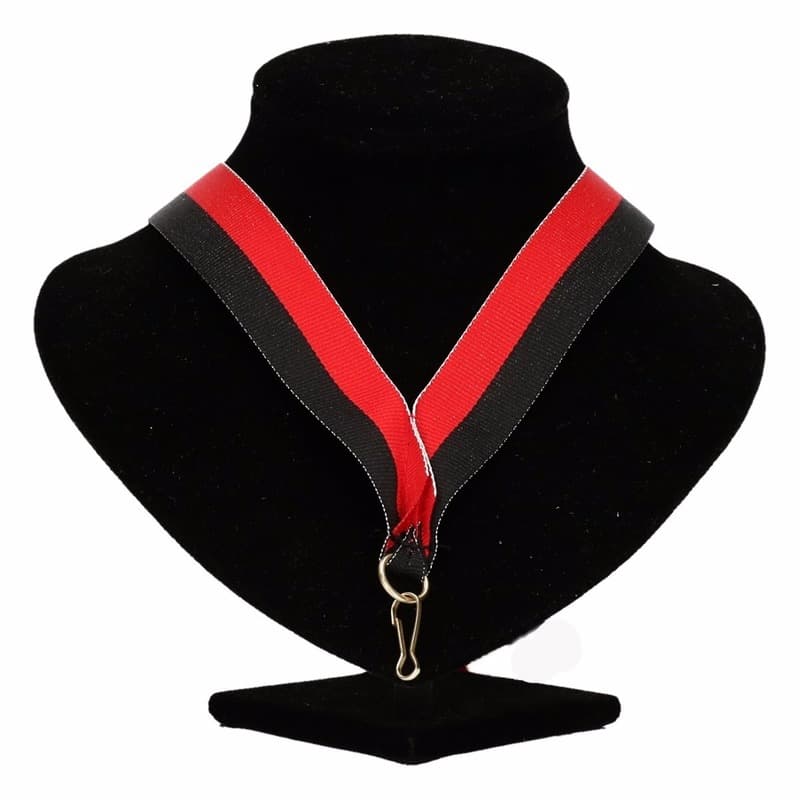 Excelsior fan medaille halslint zwart/rood
