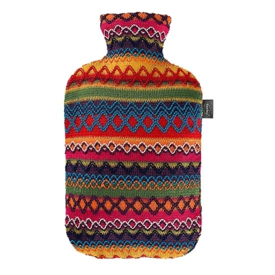 Fashy warmwater kruik - met gekleurde hoes - 2 liter - kunststof en polyester