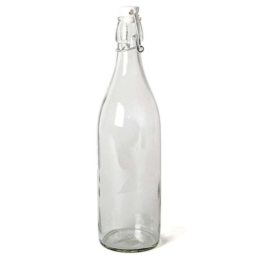 Gerimport Beugelfles - 6x stuks - weckfles met beugeldop - 1 liter - glas