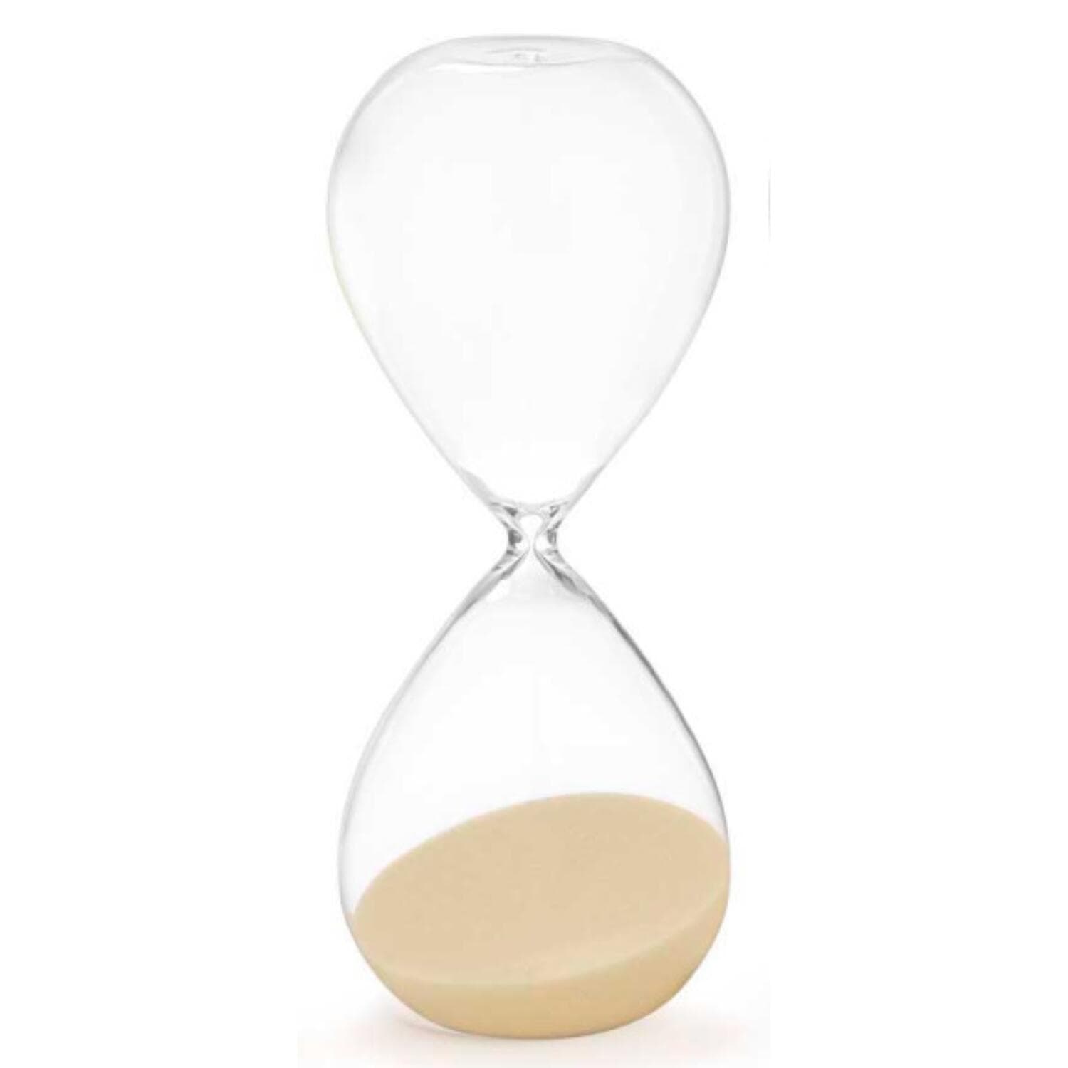 Gift Decor Zandloper cilinder XL - geel - tijdsmeting - 35 minuten - glas - D9 x H25 cm - decoratie