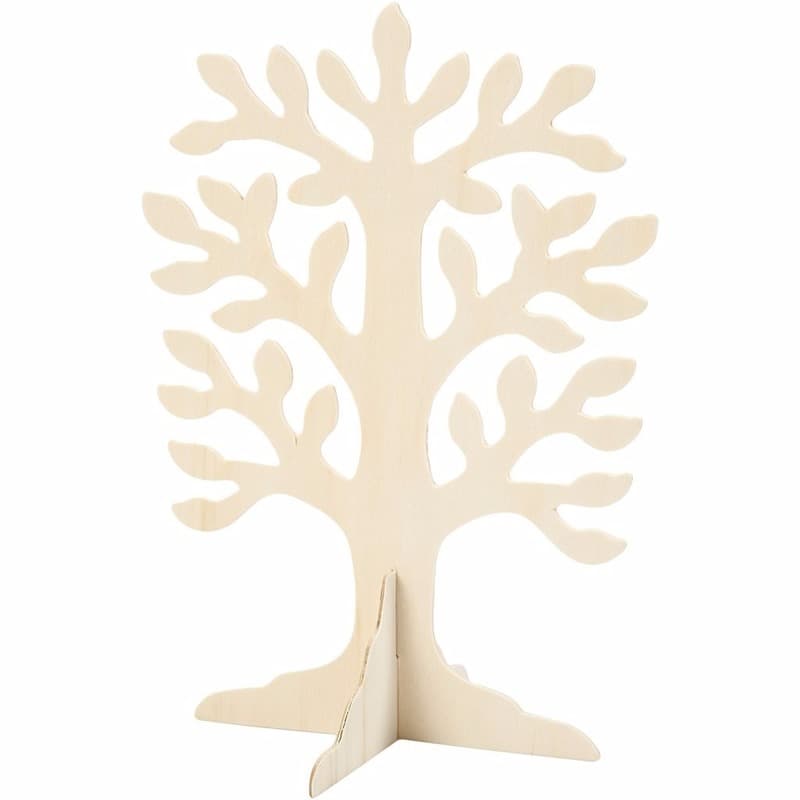 Hobby/knutsel Houten boompje - 30 x 21 cm - levens/geld/wensboom - triplex
