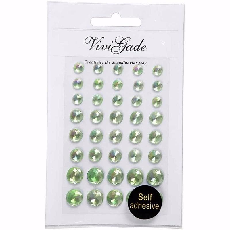 Hobby/knutsel kristal plaksteentjes - 40x stuks - groen - strass steentjes - Plak juwelen