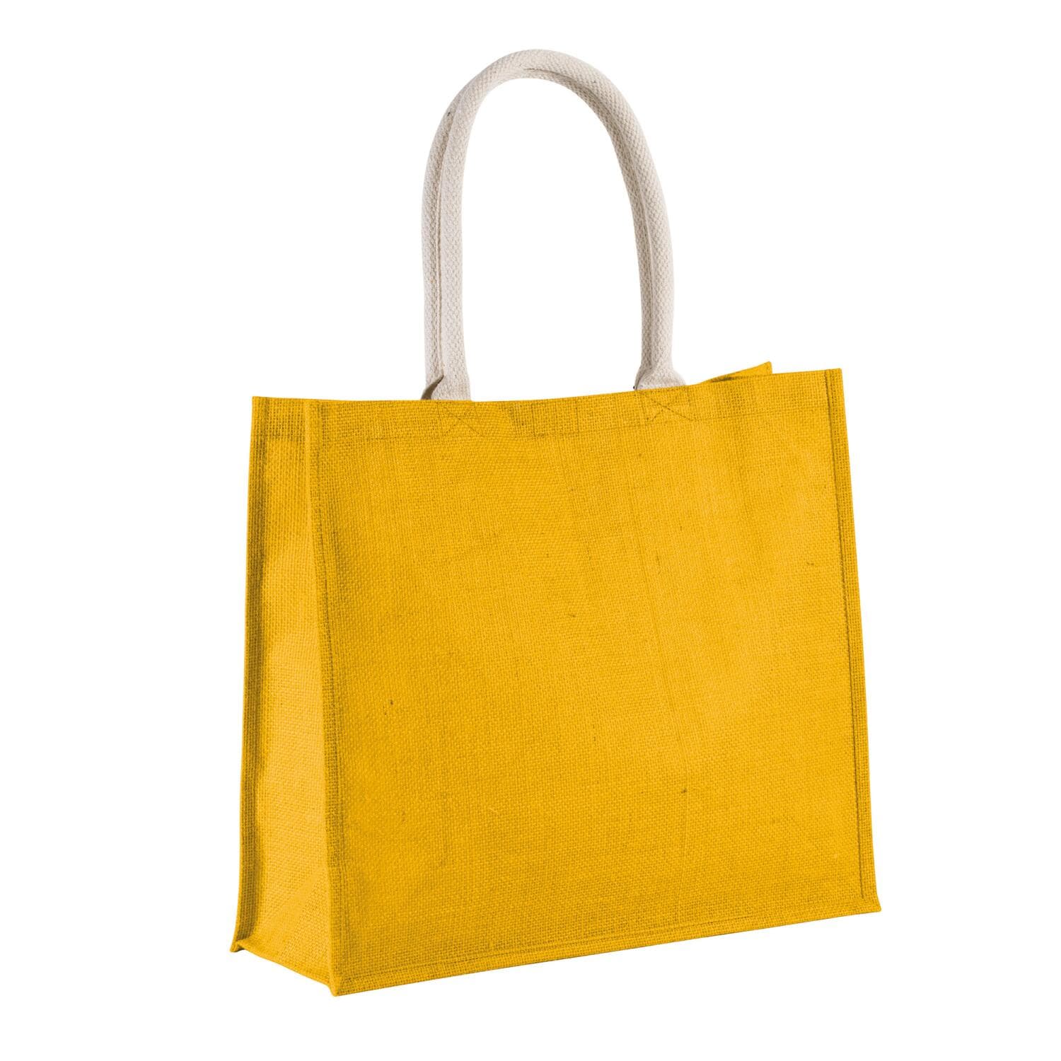 Klimood Boodschappentas - jute - geel - strandtas - 42x36 cm - 22 liter