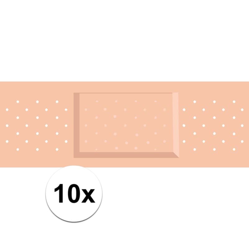 Mega pleister sticker - 10x - verkleed artikel - 6 x 19 cm - zuster - verpleegster - dokter - zieken