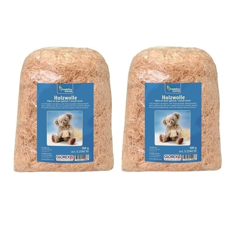 Naturel houtwol 500 gram - 2x - Vulmateriaal - wijnkisten - kerstpakketten - cadeauverpakkingen