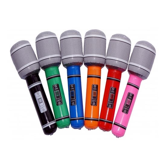 Opblaasbare Microfoon - speelgoed / feestartikel - 24 cm - pvc - muziek