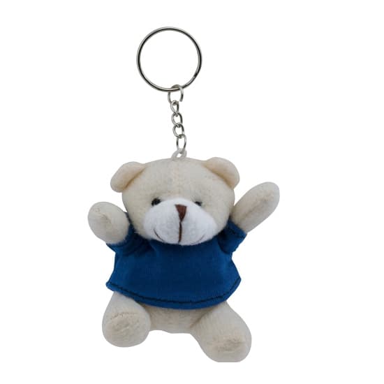 Pluche teddybeer knuffel sleutelhanger - 10x - blauw - 8 cm - Beren dieren sleutelhangers
