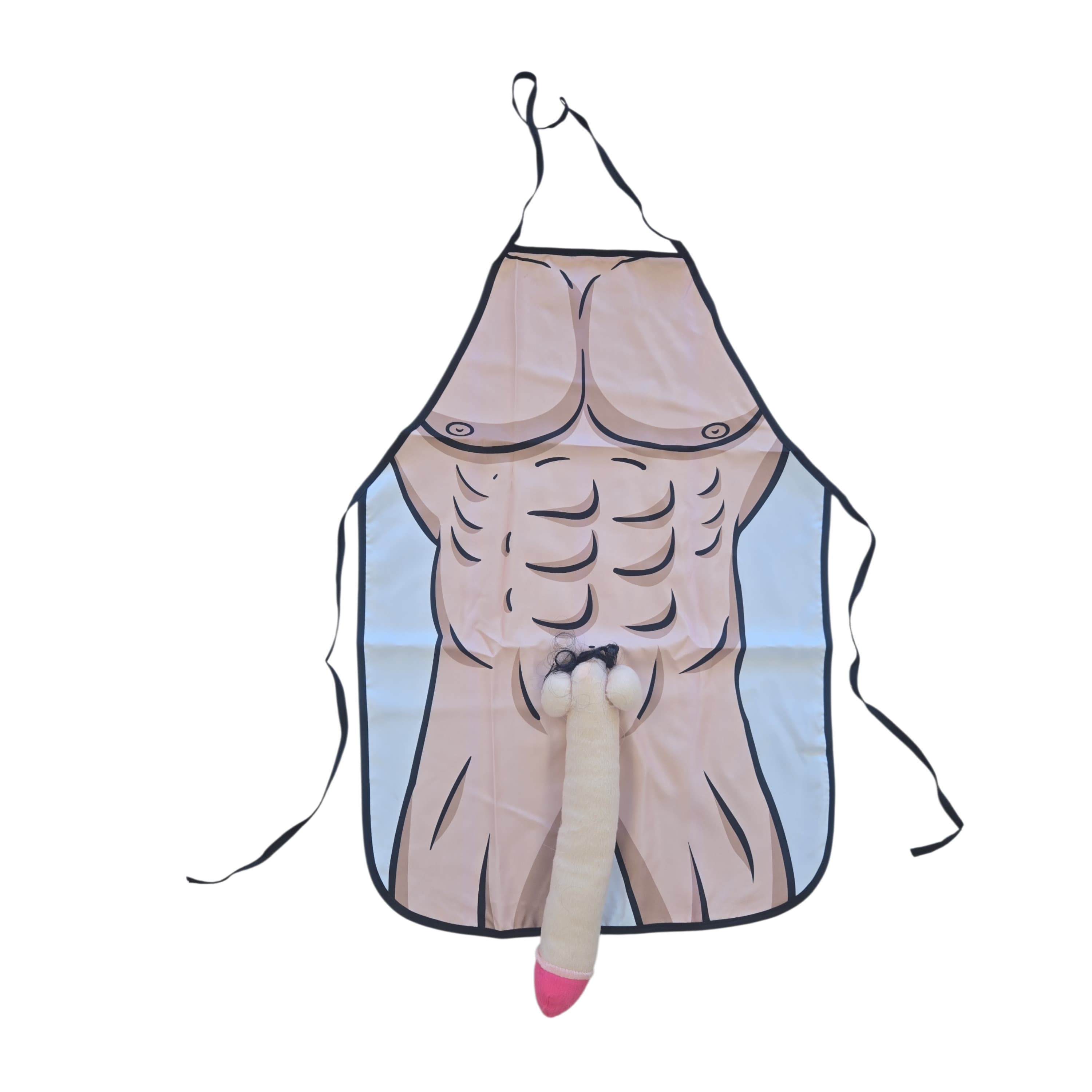Schort - naakte man - kunststof - lange penis - vrijgezellenfeest - keukenschort