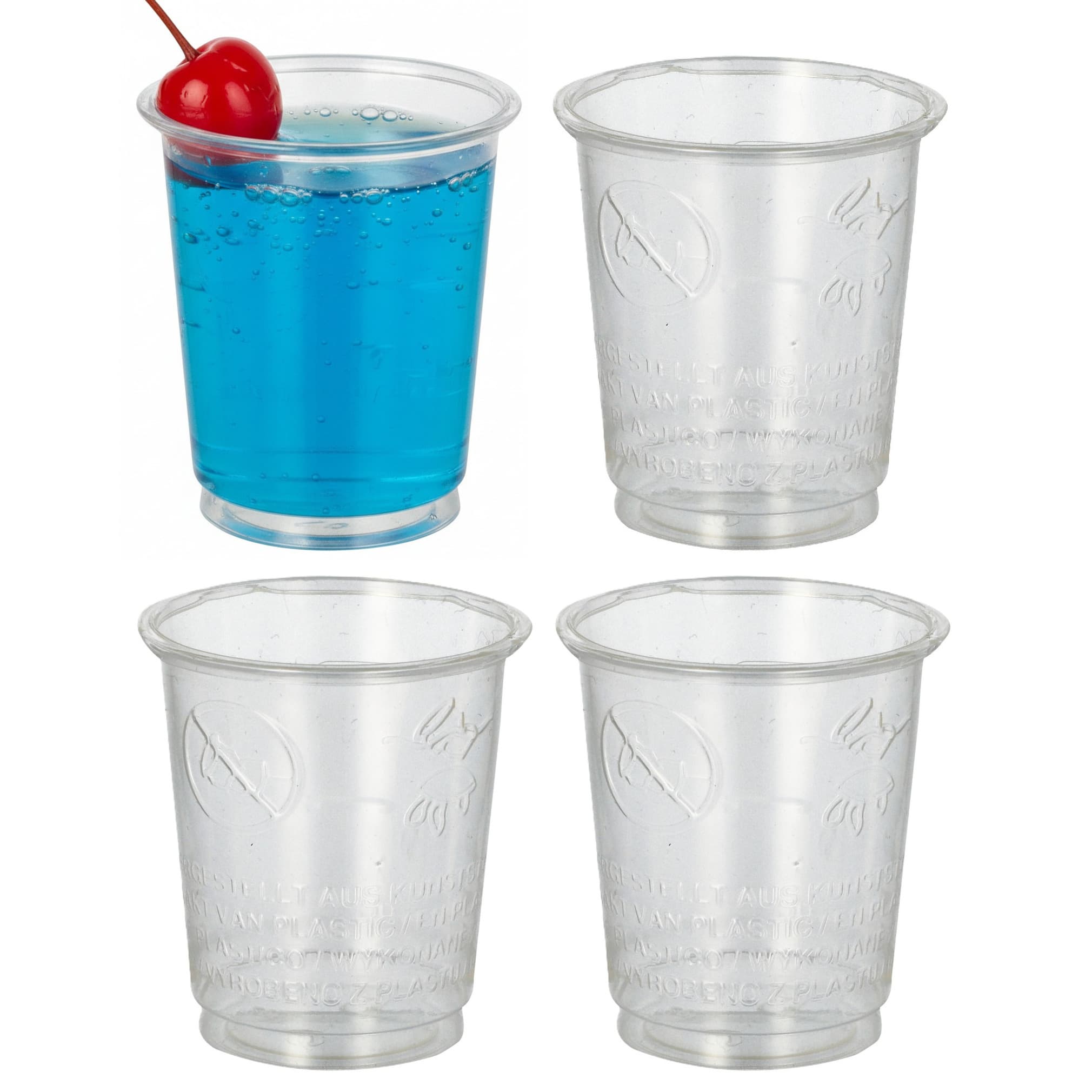 Shotglazen - 40x st - transparant - 40 ml - PLA - biologisch afbreekbaar - shotglaasjes