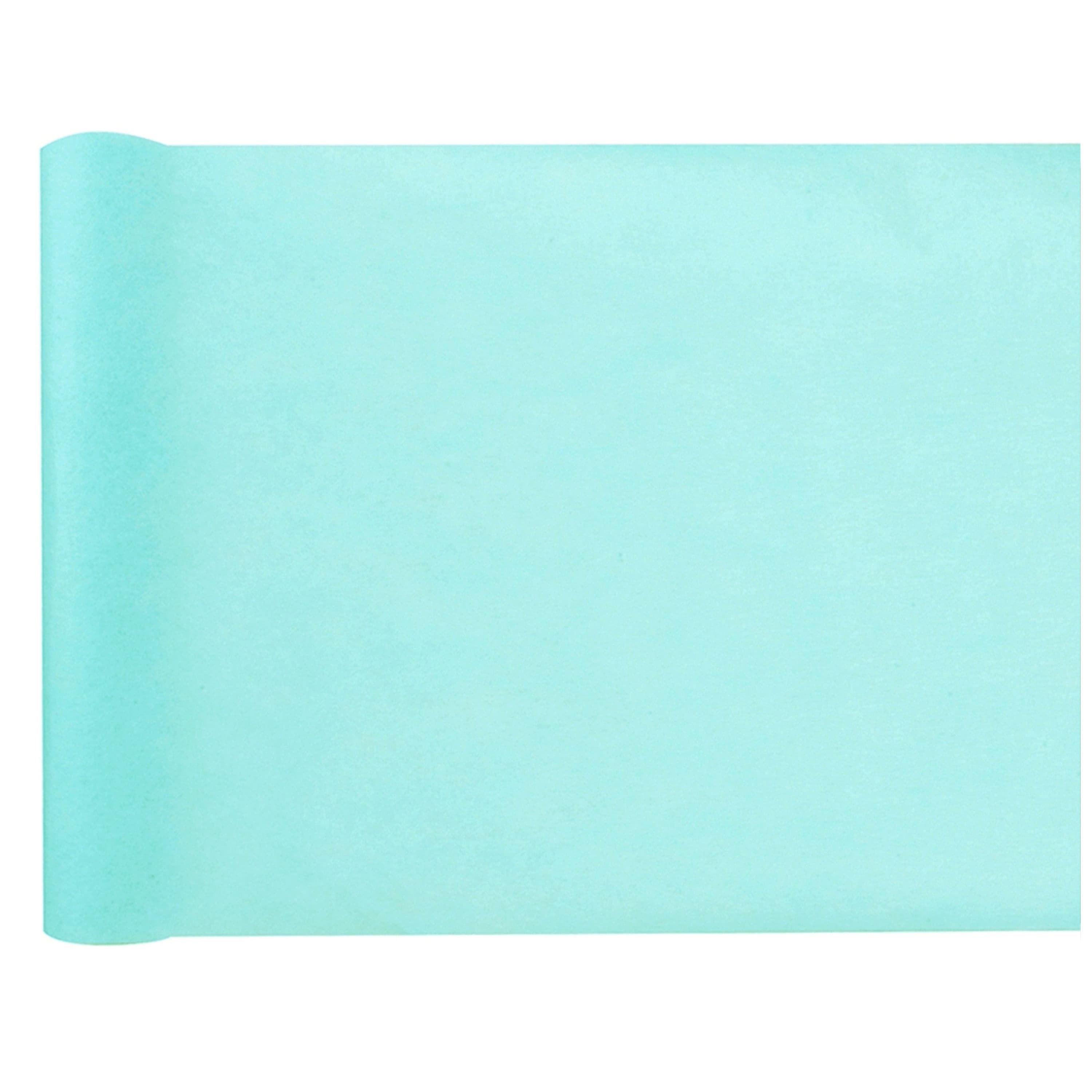 Tafelloper op rol - azuurblauw - 30 cm x 10 m - non woven polyester