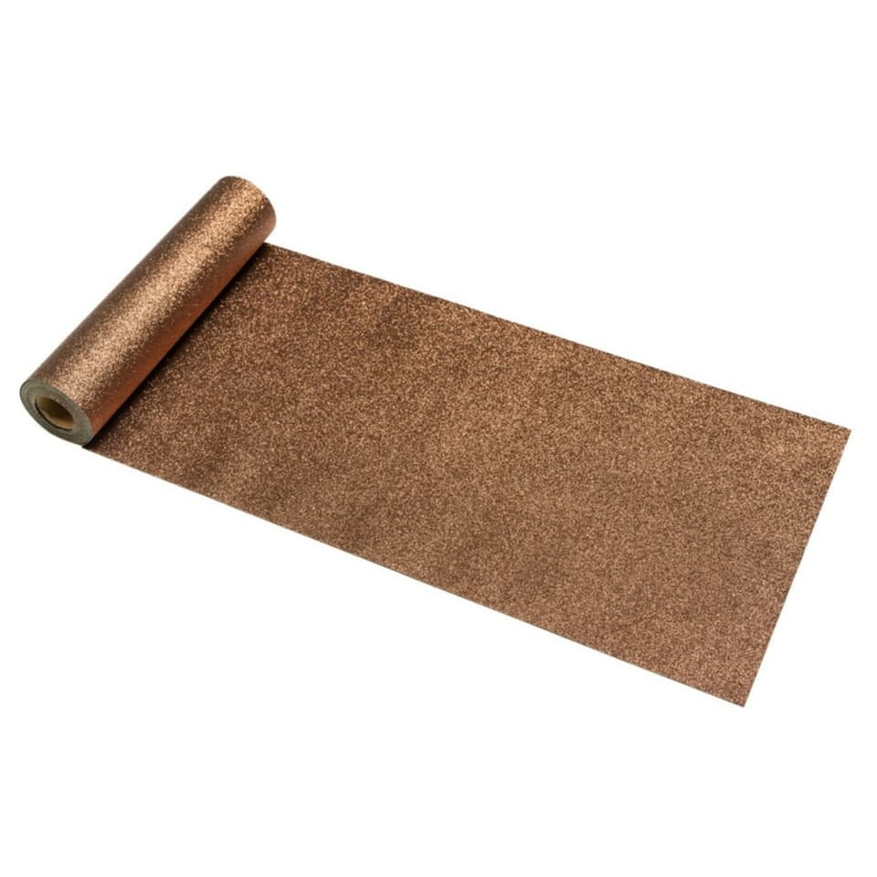 Tafelloper op rol - brons glitter - 30 x 500 cm - polyester
