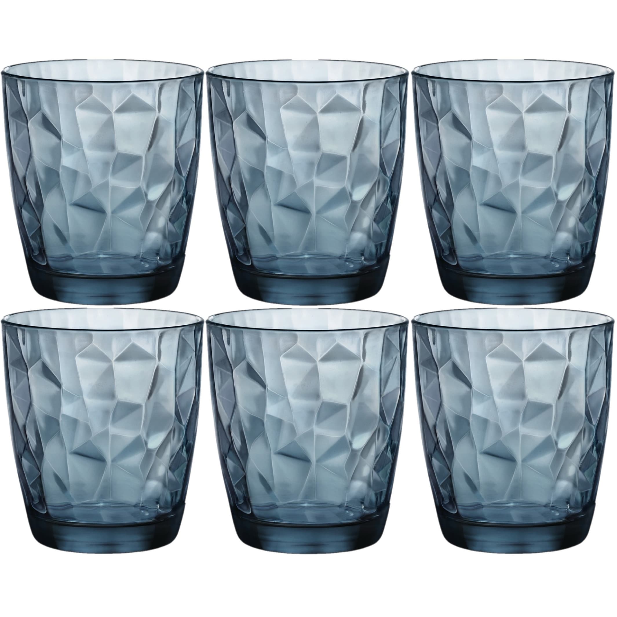 Tumbler drinkglazen - 6x - blauw - 300 ml - waterglazen - glazen