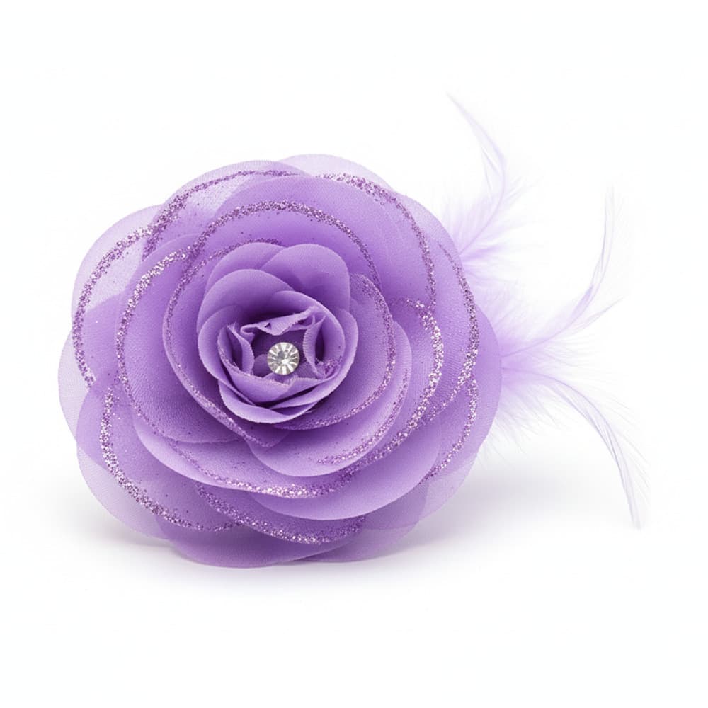 Verkleed Haarbloem - paars - haarclip Hawaii bloemen - Tropische thema accessoires