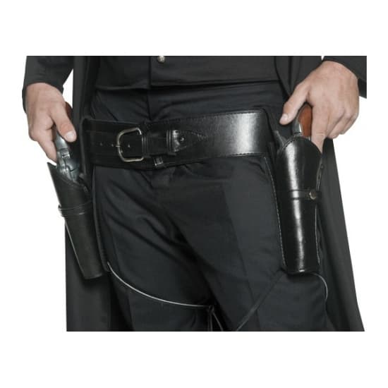 Western riem - zwart - 2 holsters - speelgoed wapens - Cowboy