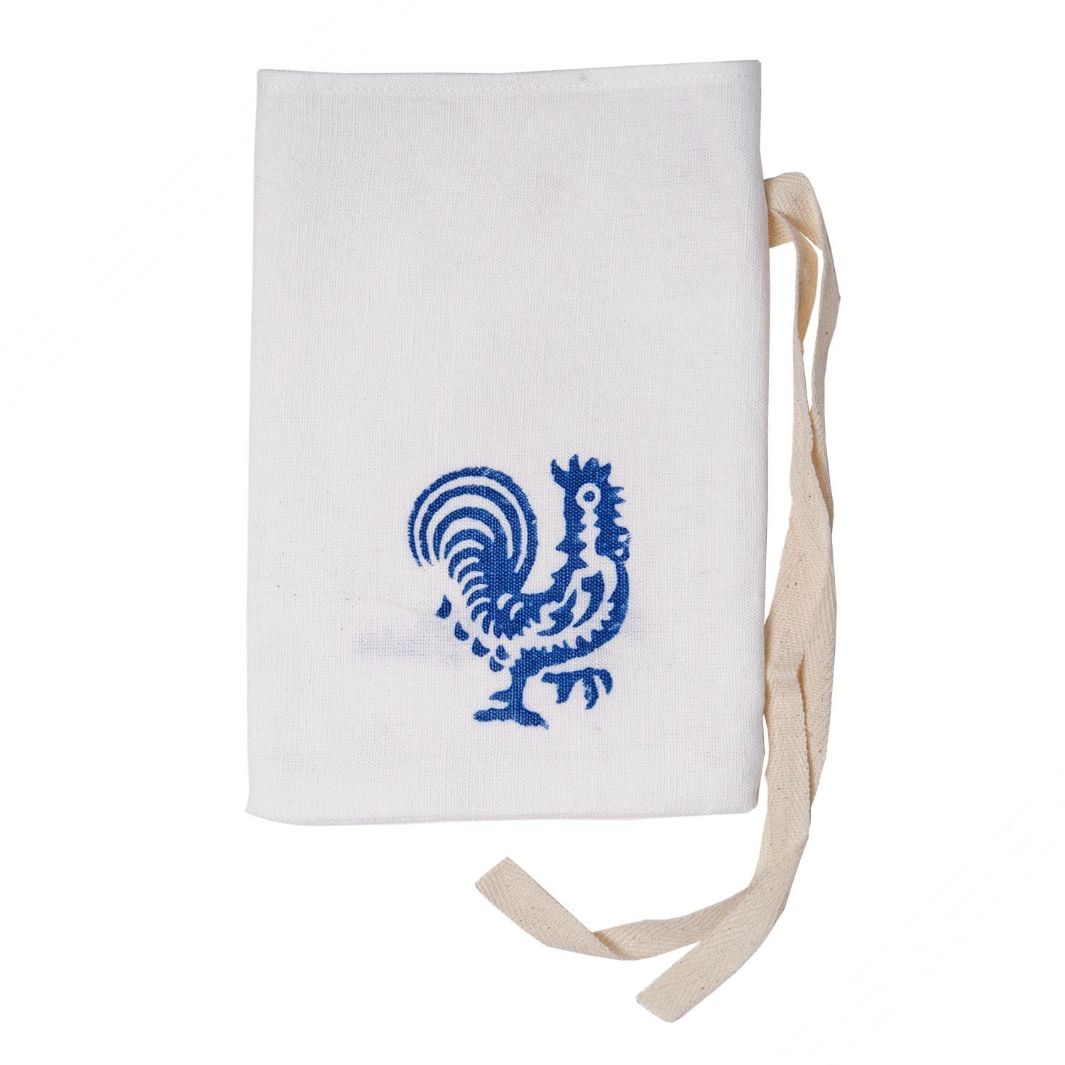 Katoen-linnen tas met blauw Romagna patronen - Maatregelen 15x21 cm