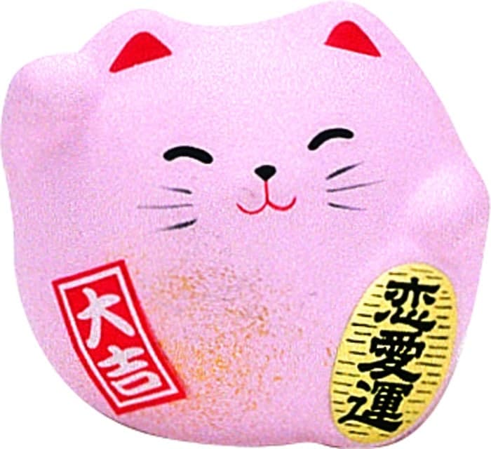 Roze Lucky Cats Figuur - Maneki Neko - 5.5cm
