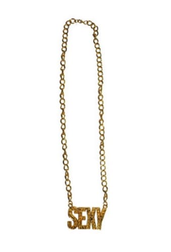 Gouden verkleed schakelketting Sexy - Carnaval accessoires - Pimp/Foute party thema