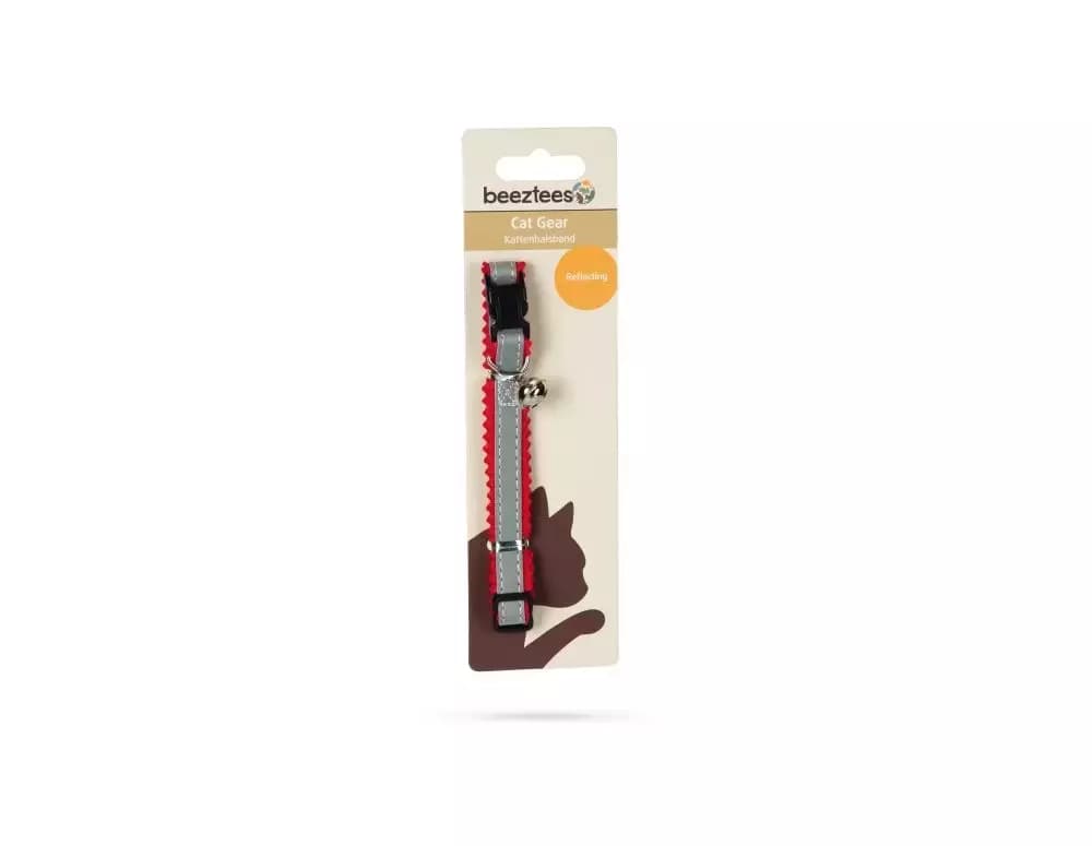 Beeztees reflecterend kattenbandje grijs/rood