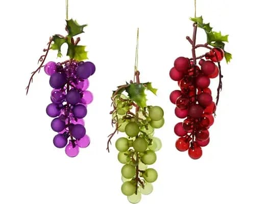 Decoris kersthanger glas druiven - assortiment
