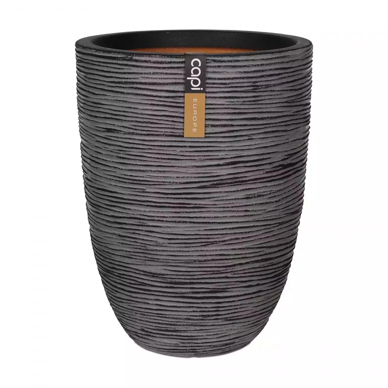 Vaas elegant laag Rib NL 46x58 - Antraciet