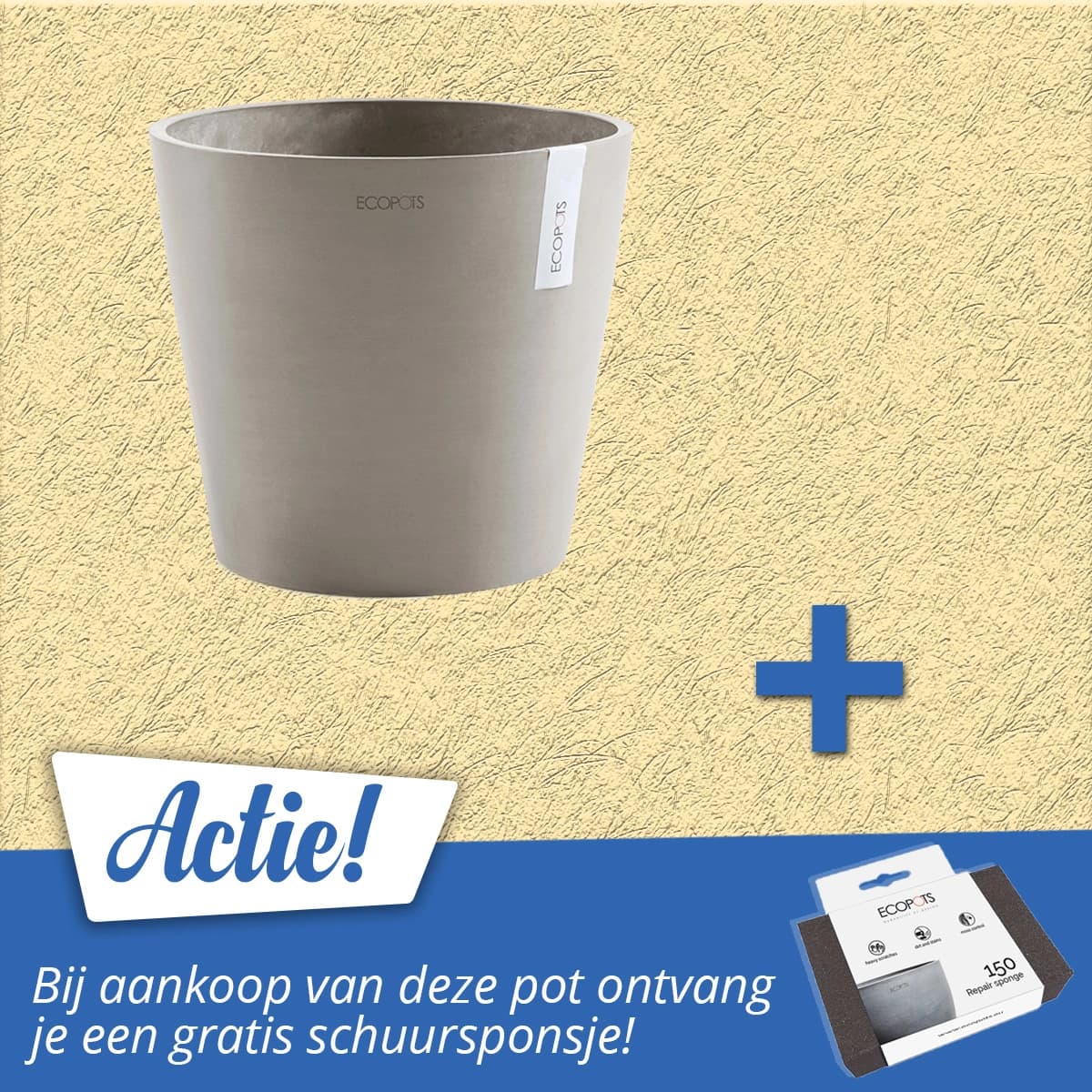 Bloempot Amsterdam 40 cm Taupe Ecopots