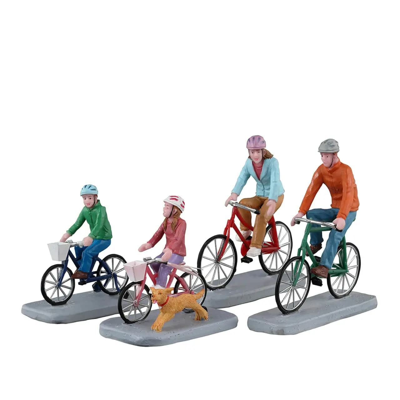 Family Bike Ride Set Van 4 Lemax Caddington Village Collection 2023