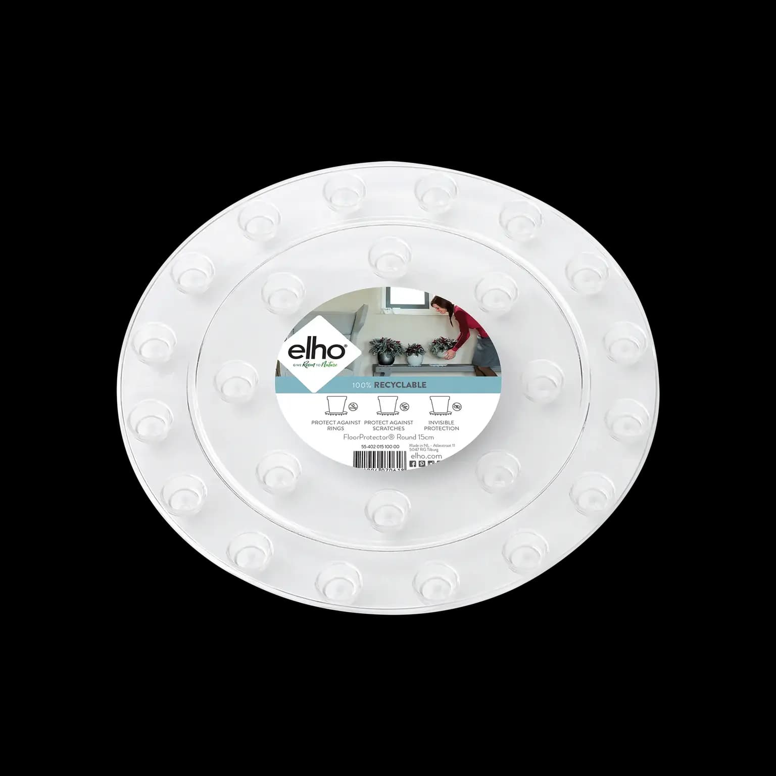 Floorprotector rond d12.5cm trnsprn
